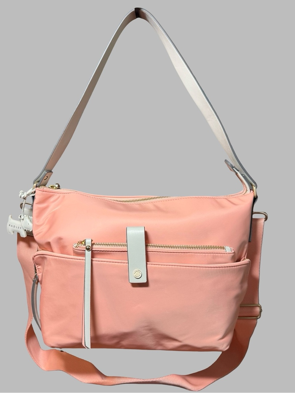 NWT RADLEY London Alpha Road Nylon Medium Multiway Bag - Melon